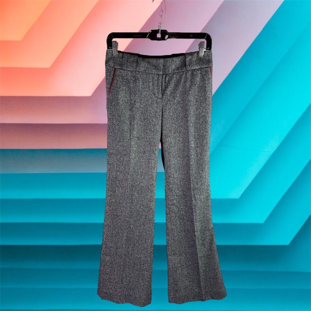 ⭐️Bebe Women's 2 Black & White Wool & Silk Blend Low Rise Boot Cut Trouser Pants